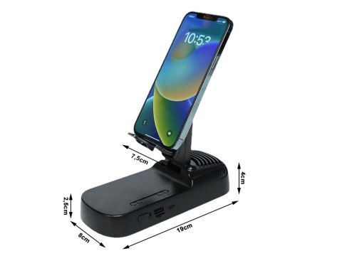 Głośnik stojak pod telefon uchwyt teleskopowy bluetooth powerbank podstawka