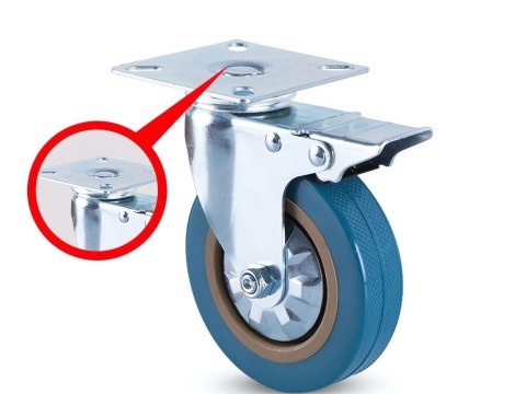 Kółko meblowe jezdne obrotowe 3 cale hamulec metalowe do wózka 75mm