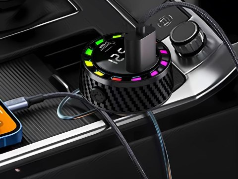 Ładowarka samochodowa usb-c 14w i usb-a 15w do gniazda zapalniczki szybka