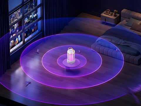 Lampa na komary owadobójcza uv led wisząca akumulatorowa 2 tryby z lampką