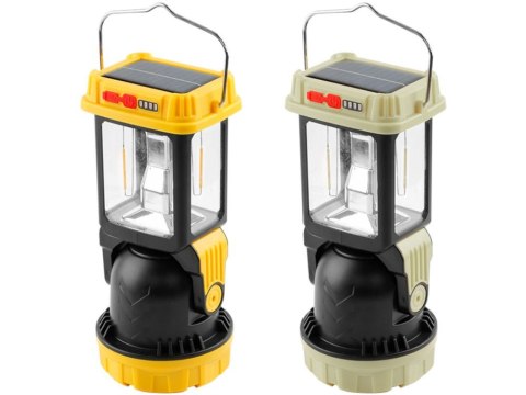 Lampa solarna kempingowa led z uchwytem do wieszania na biwak 5 trybów