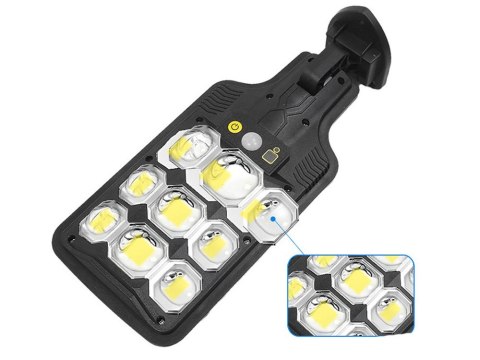 Lampa solarna zewnętrzna cob uliczna z czujnikiem ruchu i zmierzchu + pilot
