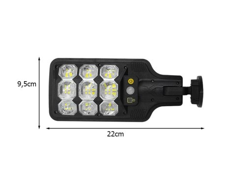Lampa solarna zewnętrzna led uliczna z czujnikiem ruchu i zmierzchu + pilot
