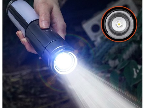 Lampa turystyczna latarka kempingowa wielofunkcyjna teleskopowa led namiot