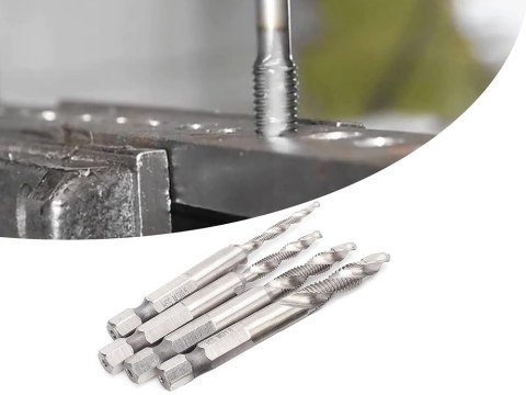 Wiertła gwintujące m3-10m hex gwintowniki zestaw gwintowników hss 6 szt