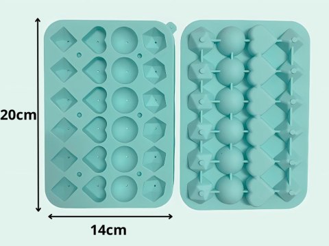Forma do lodu silikonowa 3d serce kula diament kształty kostki do napojów