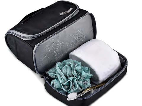Kosmetyczka podróżna ogranizer z haczykiem duża unisex wodoodporna czarna