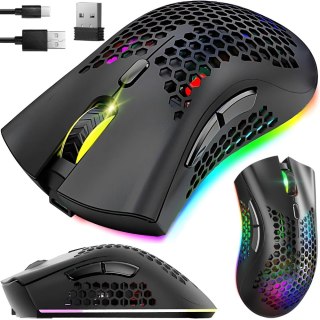 Myszka bezprzewodowa 2,4 ghz mysz do laptopa sensor optyczny podświetlenie