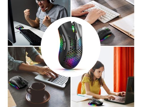 Myszka bezprzewodowa 2,4 ghz mysz do laptopa sensor optyczny podświetlenie