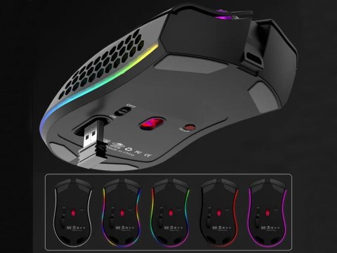 Myszka bezprzewodowa 2,4 ghz mysz do laptopa sensor optyczny podświetlenie