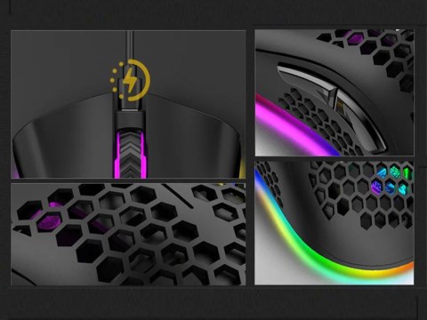 Myszka bezprzewodowa 2,4 ghz mysz do laptopa sensor optyczny podświetlenie