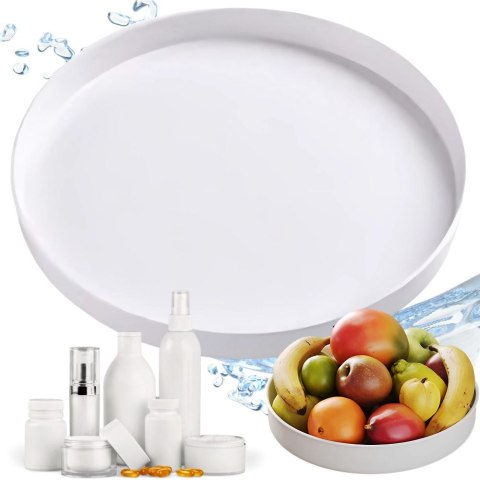Organizer obrotowy taca uniwersalna 25cm kuchnia łazienka przyprawy biała
