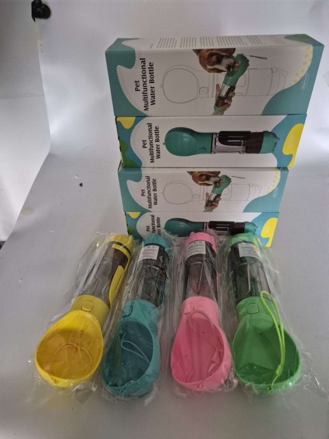 Butelka podajnik karmy poidło dla psa kota miska z podajnikiem worków 300ml