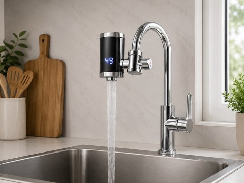 Elektryczny podgrzewacz wody led obrotowy kran 3000w z wyświetlaczem temp