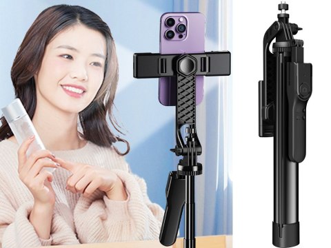 Kijek do selfie stick uchwyt na telefon tripod statyw pilot bluetooth 178cm