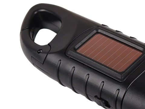 LATARKA DYNAMO SOLARNA 3 LED KINETYCZNA RĘCZNA NAKRĘCANA NA KORBKĘ KLIPS