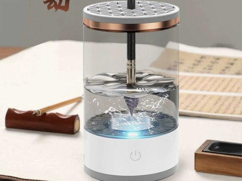 Myjka stojak do czyszczenia mycia suszenia pędzli gąbek kosmetycznych usb