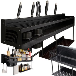 Półka na ścianę organizer kuchenny metalowy wiszący na przybory przyprawy