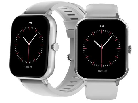 Smartwatch zegarek damski męski gumowy pasek sport bluetooth rozmowy szary