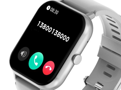 Smartwatch zegarek damski męski gumowy pasek sport bluetooth rozmowy szary