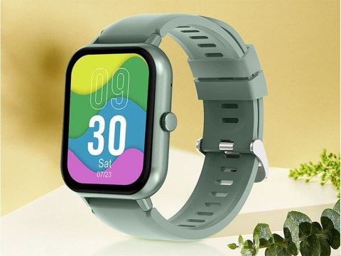 Smartwatch zegarek damski męski gumowy pasek sport bluetooth rozmowy zieleń