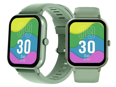 Smartwatch zegarek damski męski gumowy pasek sport bluetooth rozmowy zieleń