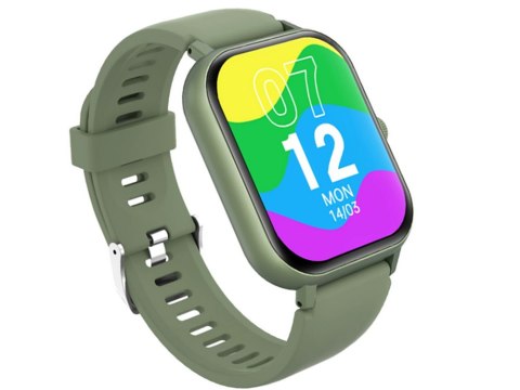 Smartwatch zegarek damski męski gumowy pasek sport bluetooth rozmowy zieleń
