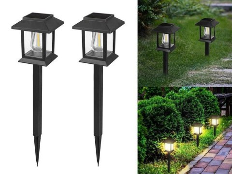 2 x LAMPA SOLARNA Z CZUJNIKIEM ZMIERZCHU RUCHU WBIJANA WODOODPORNA OZDOBNA