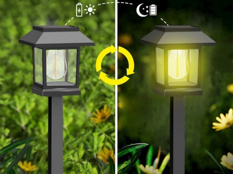 2 x LAMPA SOLARNA Z CZUJNIKIEM ZMIERZCHU RUCHU WBIJANA WODOODPORNA OZDOBNA
