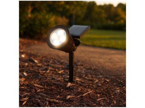 LAMPA OGRODOWA SOLARNA WBIJANA LAMPKA 4 LED 3 TRYBY CZUJNIK ZMIERZCHU