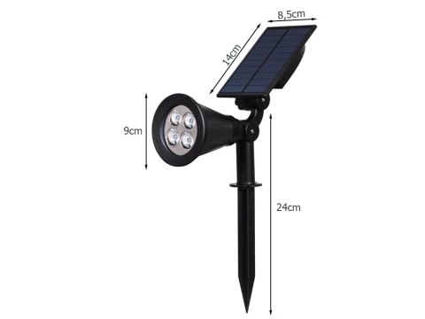 LAMPA OGRODOWA SOLARNA WBIJANA LAMPKA 4 LED 3 TRYBY CZUJNIK ZMIERZCHU