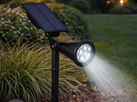 LAMPA OGRODOWA SOLARNA WBIJANA LAMPKA 4 LED 3 TRYBY CZUJNIK ZMIERZCHU
