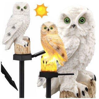 LAMPA SOLARNA LED SOWA OGRODOWA DUŻA LAMPKA WBIJANA DEKORACJA DO OGRODU