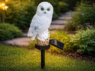 LAMPA SOLARNA LED SOWA OGRODOWA DUŻA LAMPKA WBIJANA DEKORACJA DO OGRODU