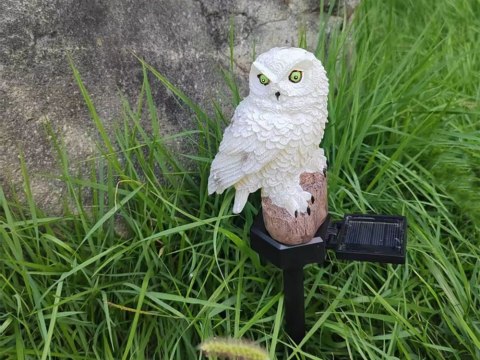 LAMPA SOLARNA LED SOWA OGRODOWA DUŻA LAMPKA WBIJANA DEKORACJA DO OGRODU