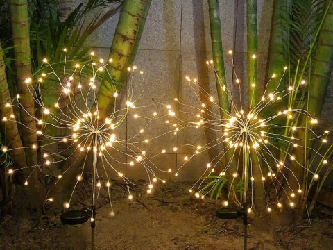 LAMPA SOLARNA OGRODOWA LED DMUCHAWIEC FAJERWERK NA SZPIKULCU DO OGRODU