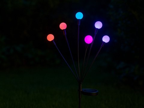LAMPKI OGRODOWE SOLARNE KULECZKI 2 SZTUKI PO 6 LAMPEK LED RGB DŁUGIE 70 CM