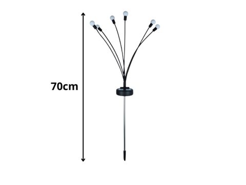 LAMPKI OGRODOWE SOLARNE KULECZKI 2 SZTUKI PO 6 LAMPEK LED RGB DŁUGIE 70 CM