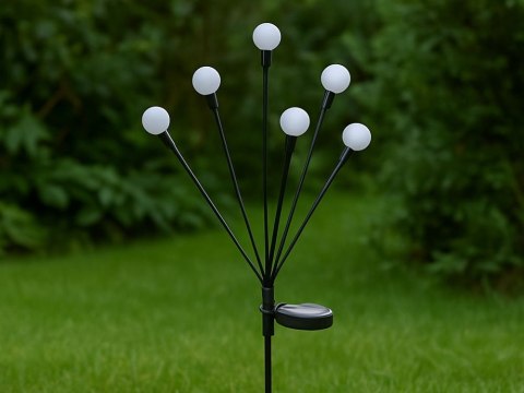 LAMPKI OGRODOWE SOLARNE KULECZKI 2 SZTUKI PO 6 LAMPEK LED RGB DŁUGIE 70 CM