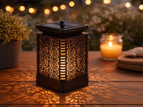 Lampion solarny ozdobny led latarnia słoneczna wisząca ogrodowa czujnik