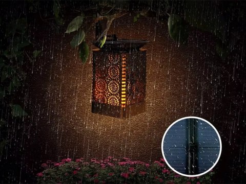 Lampion solarny ozdobny led latarnia słoneczna wisząca ogrodowa czujnik