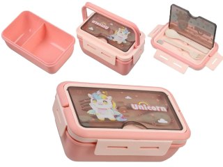 Lunchbox śniadaniówka pojemnik na śniadanie obiad sztućce z bidonem zestaw
