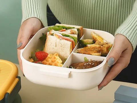 Lunchbox śniadaniówka pojemnik na śniadanie obiad z przegródkami sztućce