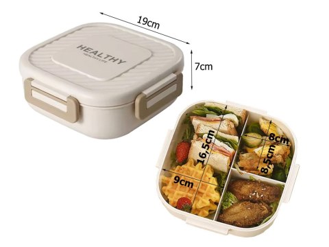 Lunchbox śniadaniówka pojemnik na śniadanie obiad z przegródkami sztućce