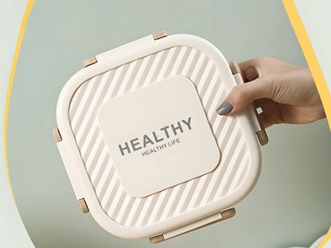Lunchbox śniadaniówka pojemnik na śniadanie obiad z przegródkami sztućce