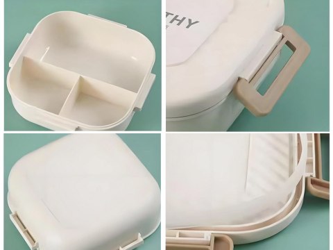 Lunchbox śniadaniówka pojemnik na śniadanie obiad z przegródkami sztućce