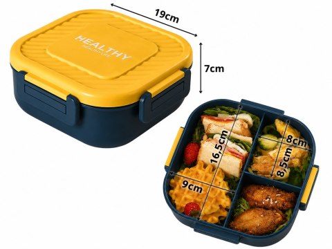 Lunchbox śniadaniówka pojemnik na śniadanie obiad z przegródkami sztućce