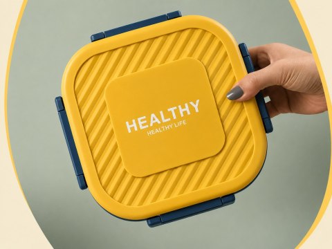 Lunchbox śniadaniówka pojemnik na śniadanie obiad z przegródkami sztućce