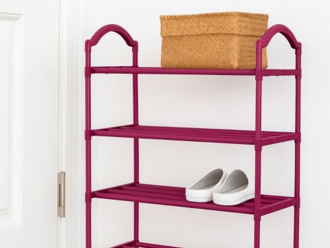 Półka na buty obuwie organizer szafka piętrowa różowy regał 4 poziomy duży