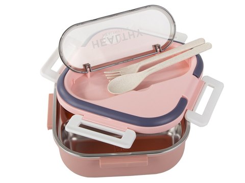 Śniadaniówka z przegródkami pojemnik sztućce lunchbox do mikrofali 1000ml